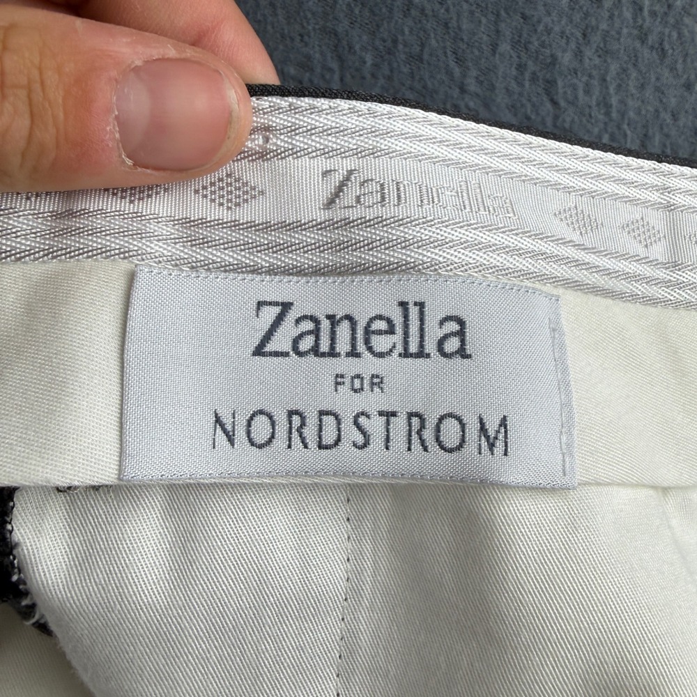 Zanella Todd Pants Men's 36 (Fits 37x28) Gray Wool Dress Trousers Flat Italy - Picture 4 of 10